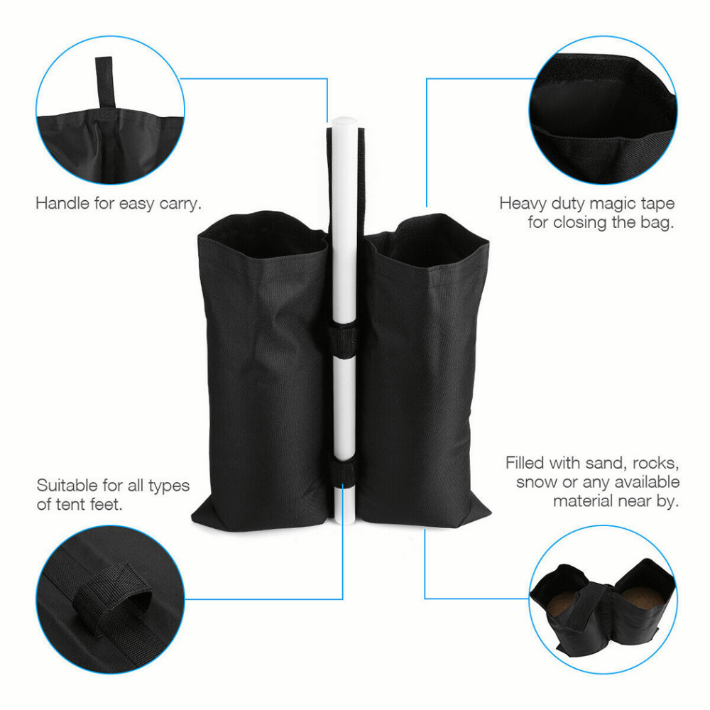 4pcs Waterproof Weights Sand Bag, Leg Weights For  Sun Shelter, Canopy, Tent.