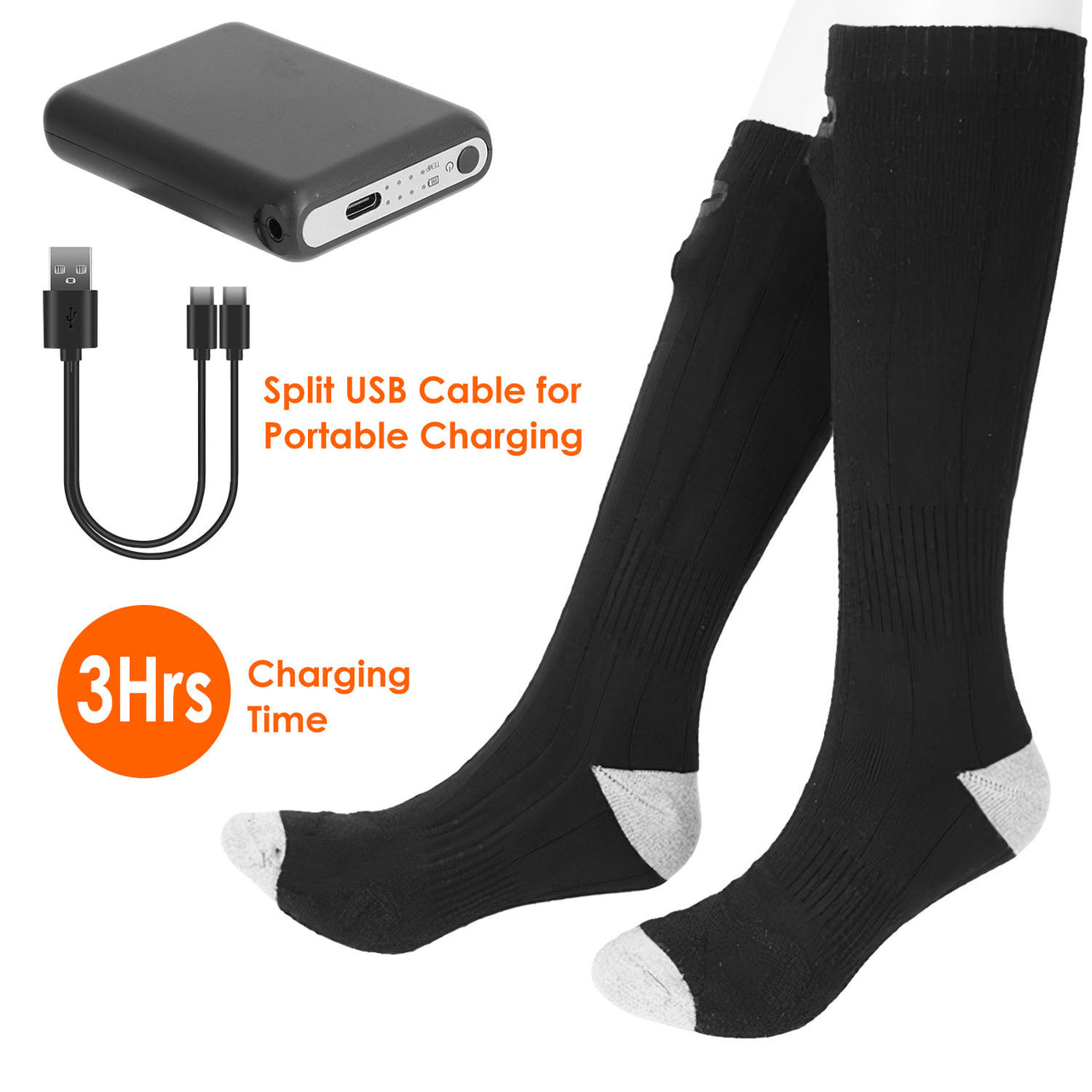 Electric Heated Socks for Men Women-Battery Powered Heated Socks, Rechargeable