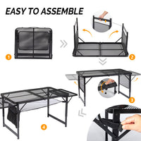 Thumbnail for 4.7 FT Portable Picnic Table Adjustable Height