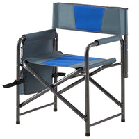 Thumbnail for 2-piece Padded Folding Outdoor Chair with Storage Pockets; Lightweight Oversized Directors Chair