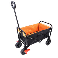 Thumbnail for Mini Folding Wagon Garden Shopping Beach Cart (brake+orange+black)