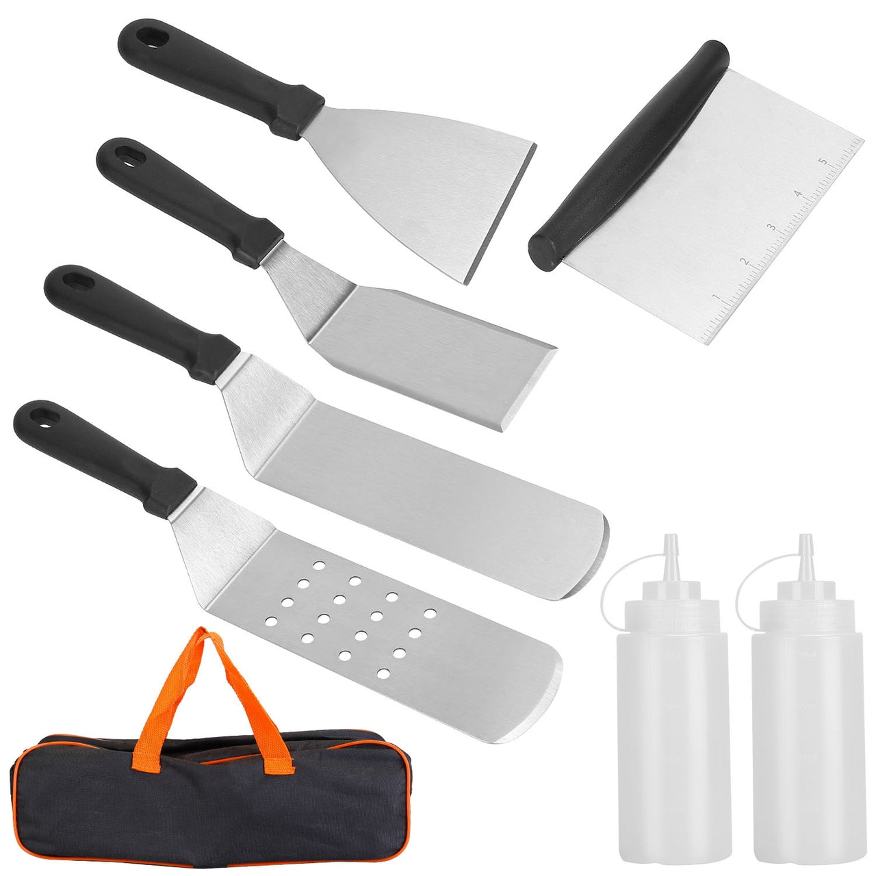 7Pcs Griddle Accessories Kit Stainless Spatulas Set