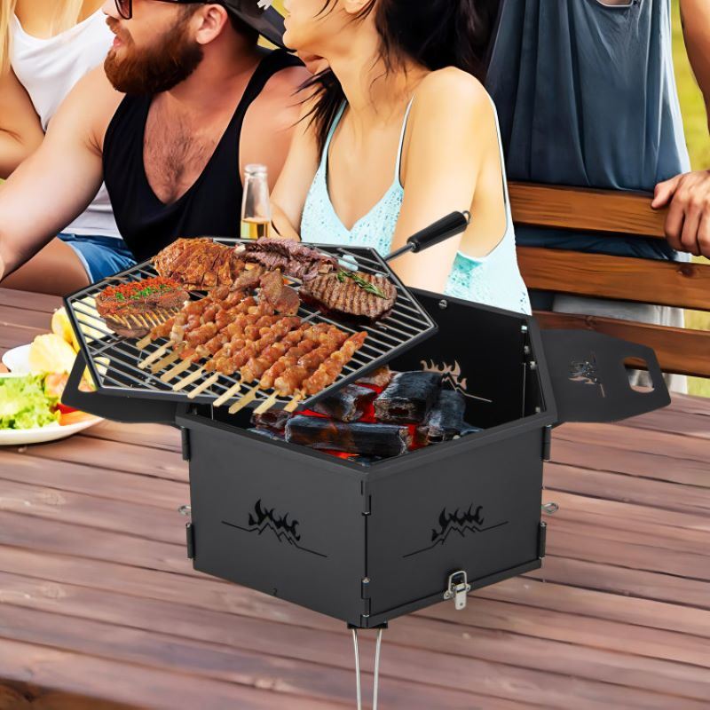 Portable Charcoal Grill Stove with Foldable Body