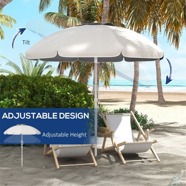 High Quality Beach Umbrella-Cream White