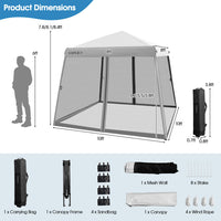 Thumbnail for 10 x 10 Feet Pop Up Canopy with Mesh Sidewalls and Roller Bag