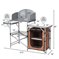 Thumbnail for Foldable Outdoor BBQ Portable Grilling Table with Windscreen Bag