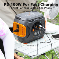 Thumbnail for 320W Portable Power Station;  Flashfish 292Wh 80000mAh With AC/DC/100W PD  Emergency Power Supply