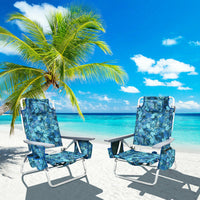 Thumbnail for 2 Pieces Folding Backpack Beach Chair with Pillow