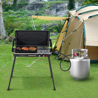 Thumbnail for 2-in-1 Gas Camping Grill and Stove with Detachable Legs