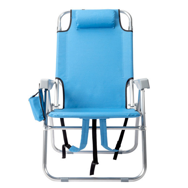 Backpack Heightened Oxford Cloth Silver White Aluminum Tube Bearing 100kg Beach Chair Blue