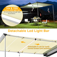 Thumbnail for 6.6x8.2FT/200x250cm LED Car Side Awning with LED