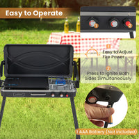 Thumbnail for 2-in-1 Gas Camping Grill and Stove with Detachable Legs