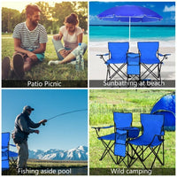 Thumbnail for Portable Folding Picnic Double Chair With Umbrella