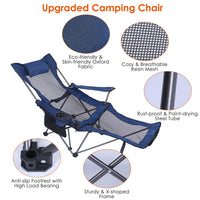 Thumbnail for Foldable Camping Chair 330LBS Load Heavy Duty Steel