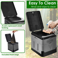 Thumbnail for Portable Travel Potty with Carry Bag- Foldable Emergency Toilet with Lid, Trash Bags