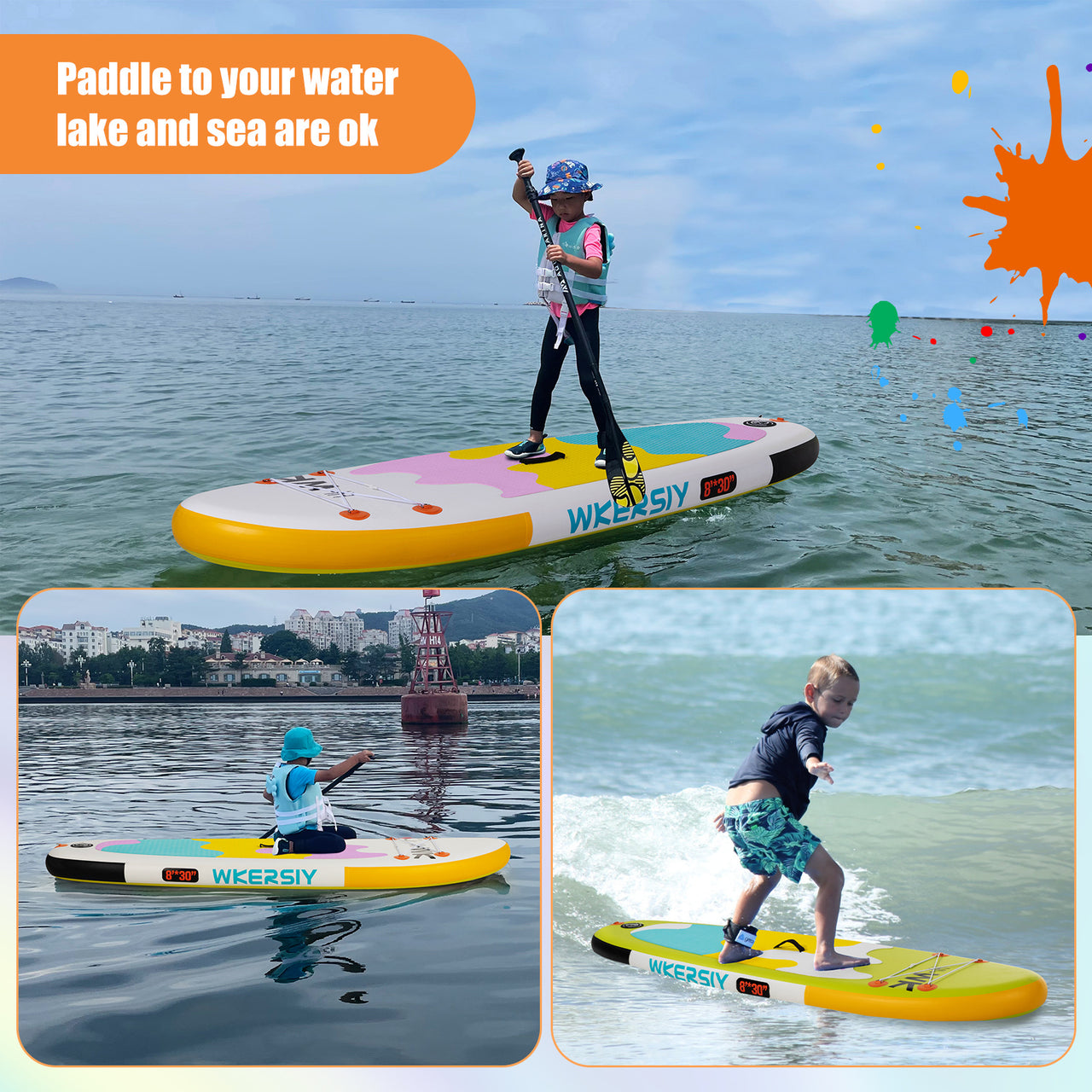 Inflatable Paddle Board 8' Kids SUP - Complete Package