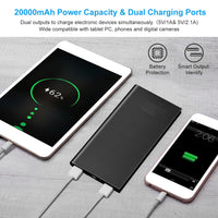 Thumbnail for 20000mAh Power Bank Ultra-thin External Battery Pack Phone Charger