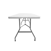 Thumbnail for 6 FT Granite White Folding Table with Easy-Carry Handle