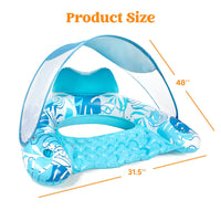 Thumbnail for Pool Floats with Canopy Adult, XL Pool Lounge Chairs with Cup Holders