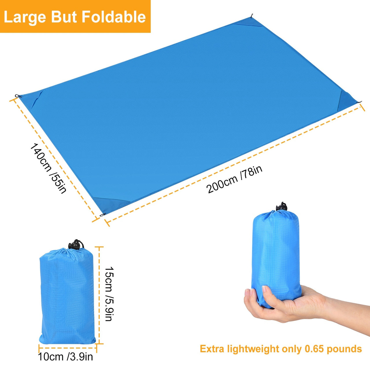 Beach Blanket 4.6' x 6.6' Waterproof/Sandproof Foldable Mat