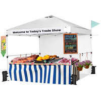 Thumbnail for 10 x 10 Feet Foldable Commercial Pop-up Canopy with Roller Bag and Banner Strip