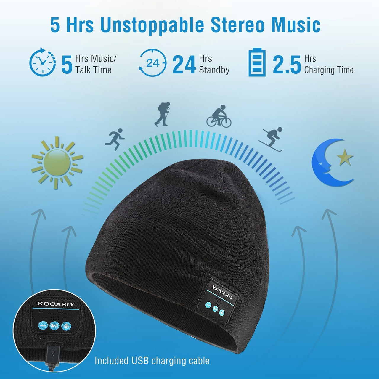 Soft Wireless Beanie Headphone Hat