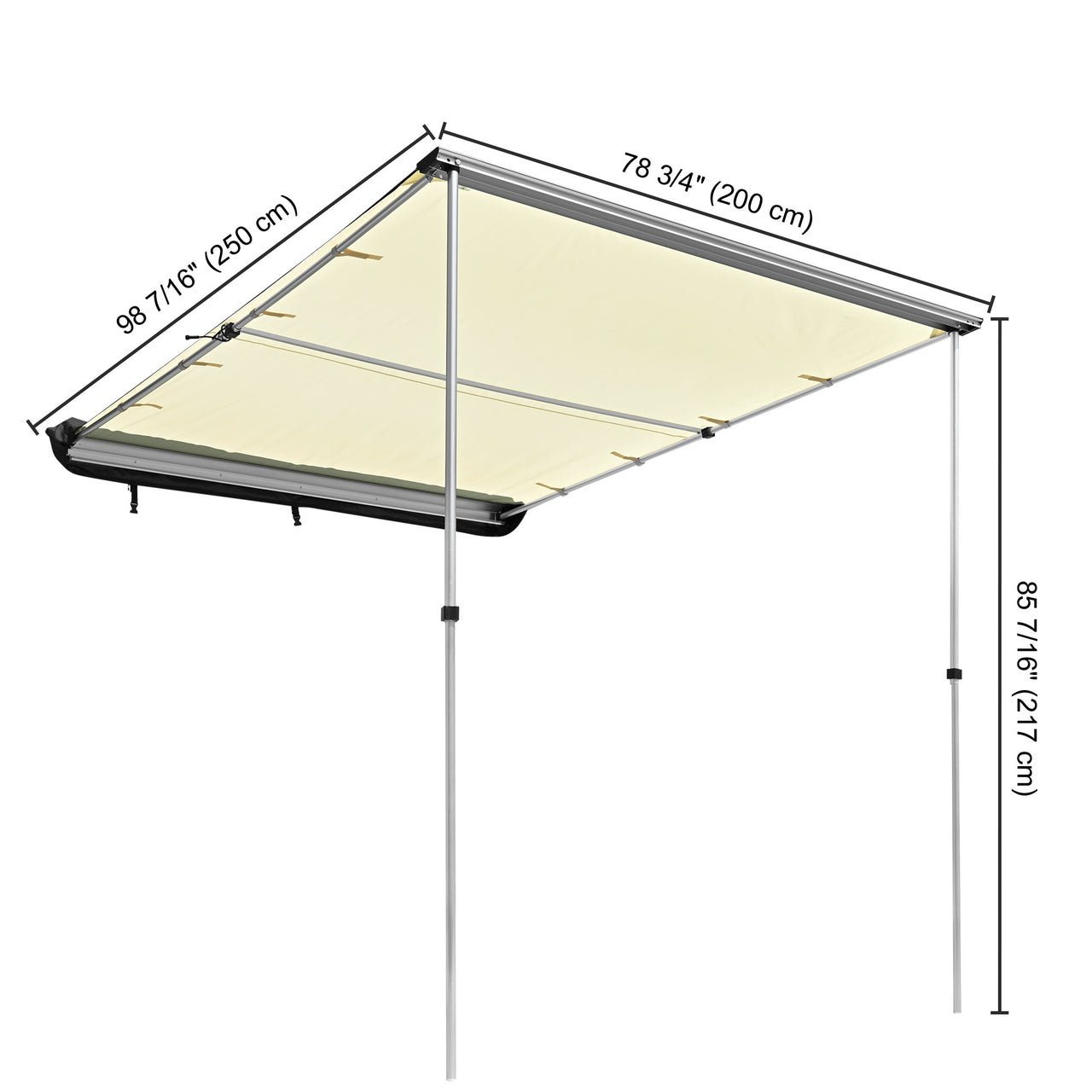 6.6x8.2FT/200x250cm LED Car Side Awning with LED