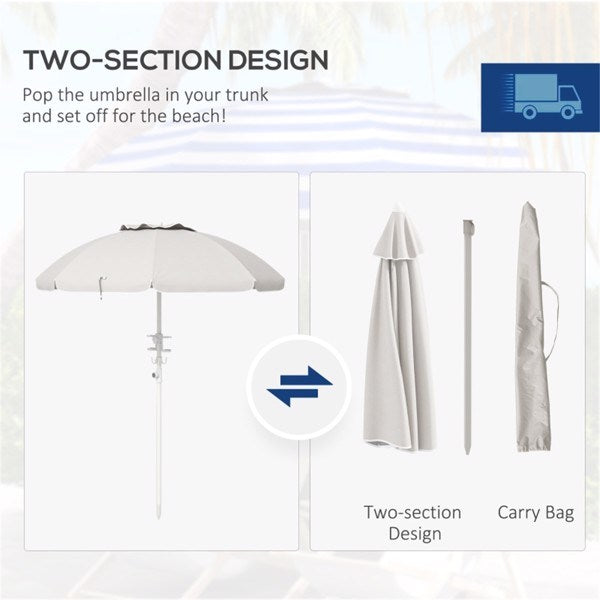 High Quality Beach Umbrella-Cream White