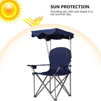 Thumbnail for Folding Beach Canopy Chair with Cup Holders