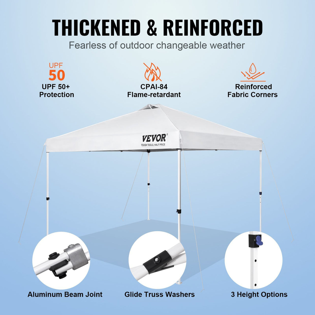 VEVOR Pop Up Canopy Tent, 10 x 10 ft White