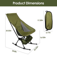 Thumbnail for Portable Camping Rocking Chair with Carry Bag, High Back