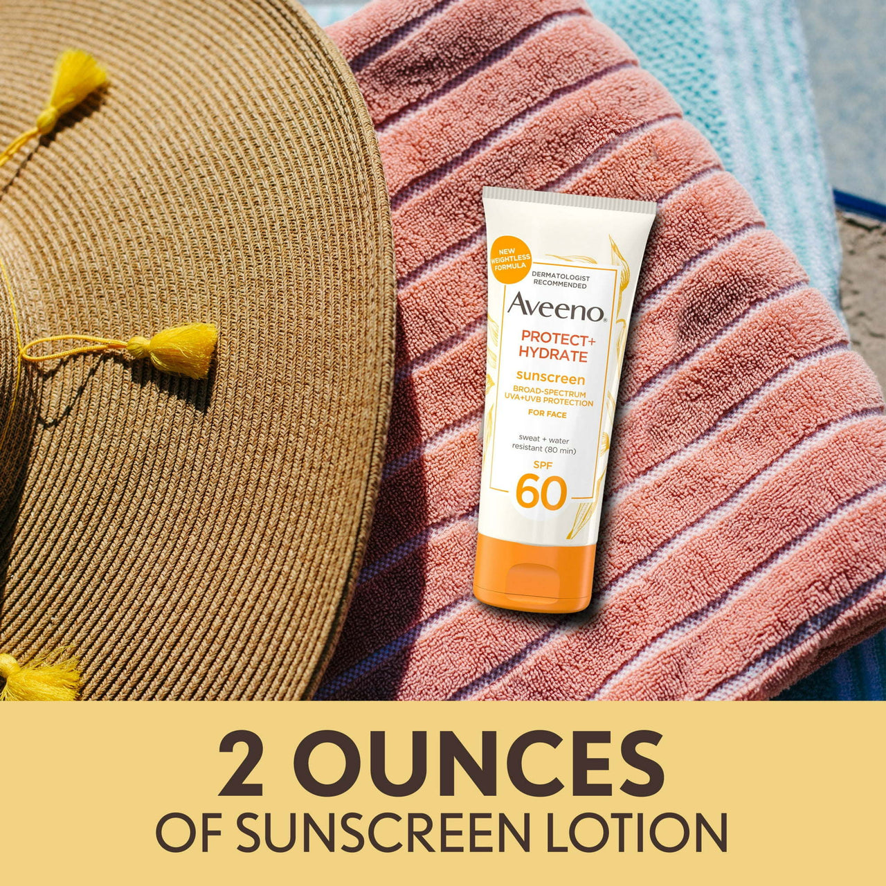 Aveeno Protect + Hydrate Face Sunscreen Lotion with SPF 60, 2.0 fl oz