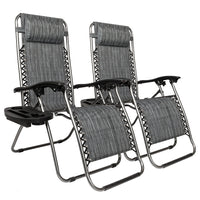 Thumbnail for Infinity Zero Gravity Chair 2 Pack, Outdoor Lounge Patio Chairs with Pillow and Utility Tray