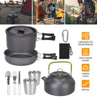 Thumbnail for 12Pcs Camping Cookware Set  Aluminum Pot/Pans Kit