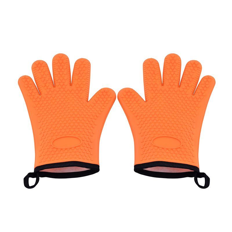 Silicone Smoker Oven Gloves with Waterproof & Hangable Design