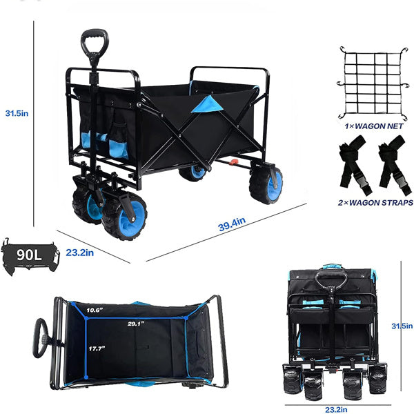 Collapsible Heavy Duty Folding Beach Cart