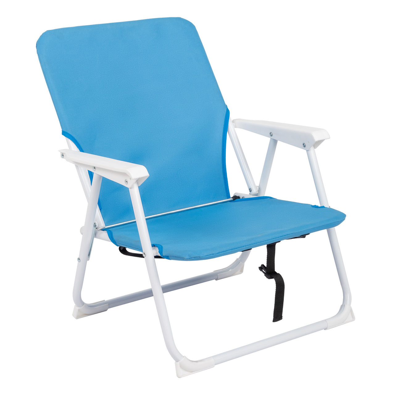 Blue Oxford Cloth White Iron Frame Beach Chair