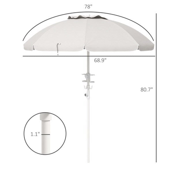 High Quality Beach Umbrella-Cream White