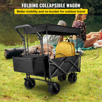 Thumbnail for VEVOR Extra Large Collapsible Utility Cart with Removable Canopy-Black