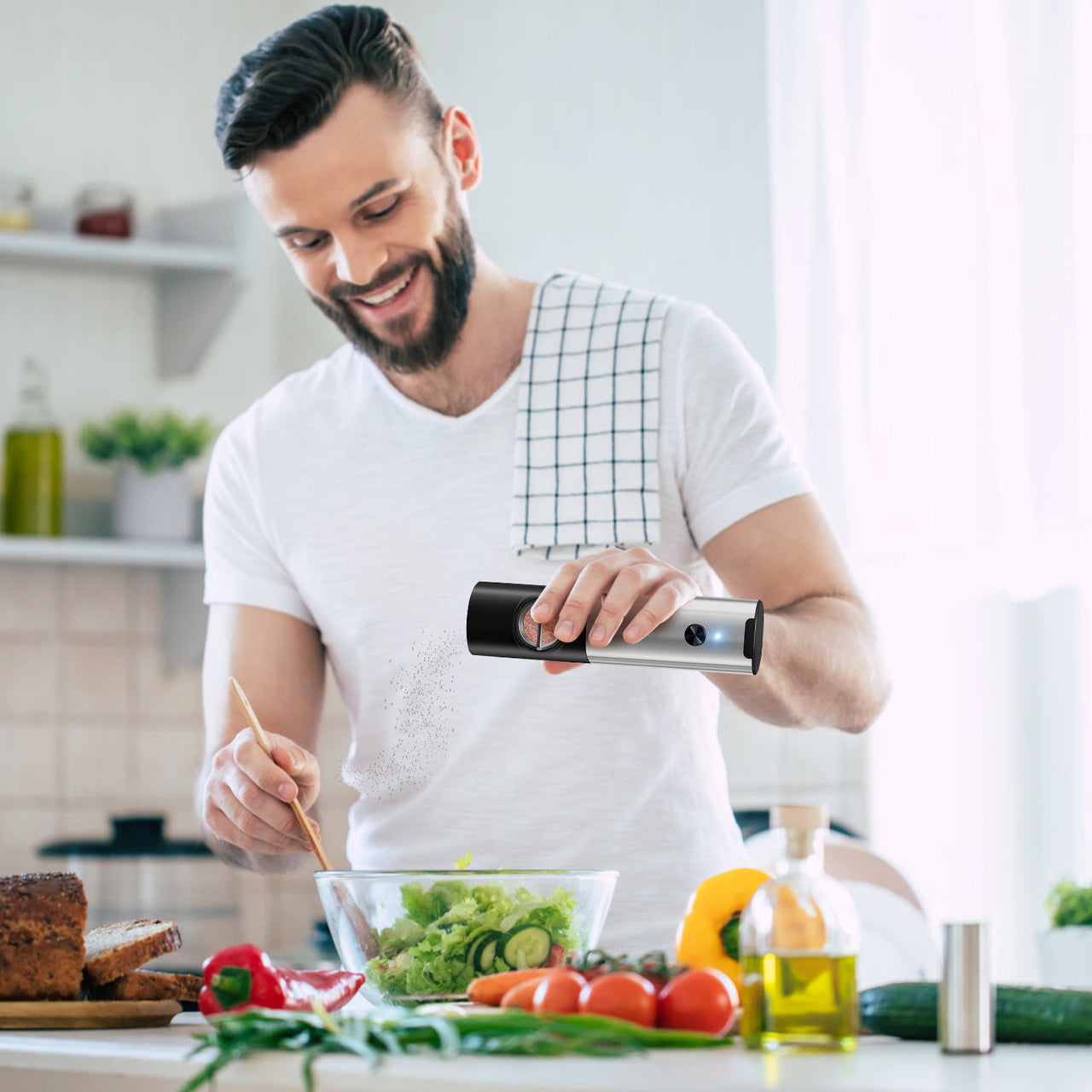 Electric Salt and Pepper Grinder Rechargeable Charging Base