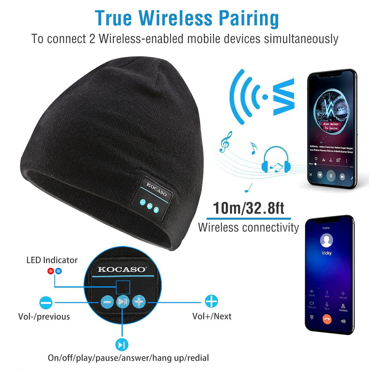 Soft Wireless Beanie Headphone Hat