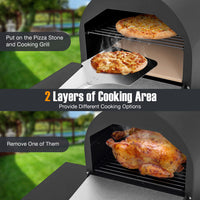 Thumbnail for Outdoor Pizza Oven with 600D Oxford Fabric Cover 12 Inch Pizza Stone and Cooking Grill