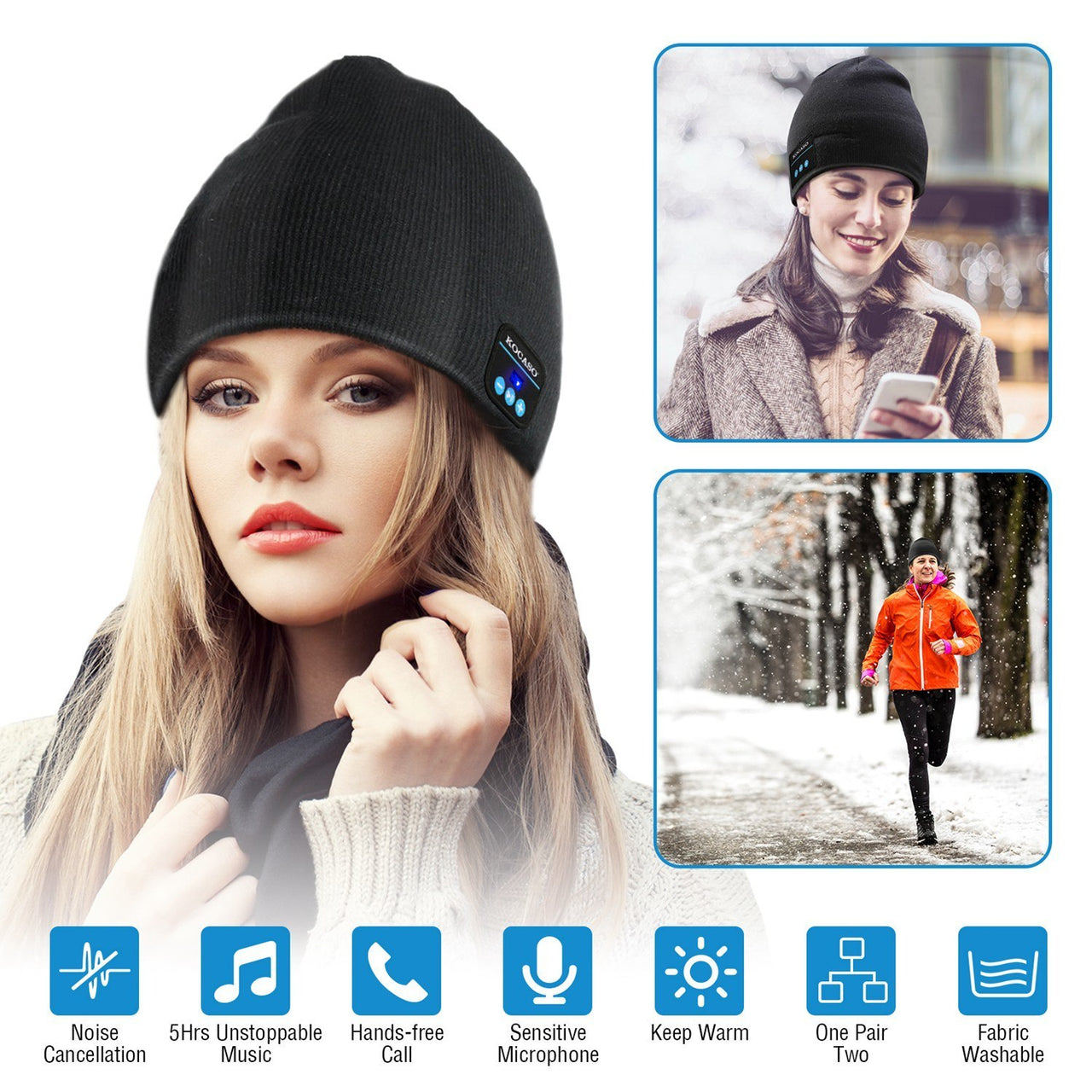 Soft Wireless Beanie Headphone Hat