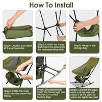 Thumbnail for Portable Camping Rocking Chair with Carry Bag, High Back