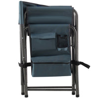 Thumbnail for 2-piece Padded Folding Outdoor Chair with Storage Pockets; Lightweight Oversized Directors Chair