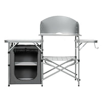 Thumbnail for Foldable Outdoor BBQ Portable Grilling Table with Windscreen Bag