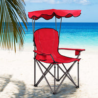 Thumbnail for Folding Beach Canopy Chair with Cup Holders