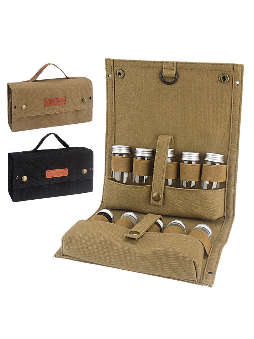 Portable Canvas Seasoning Bottle Storage Bag