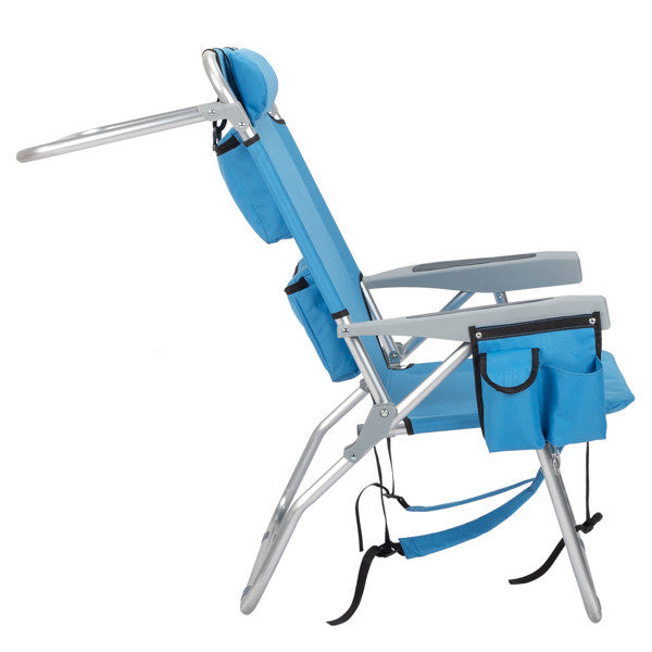 Backpack Heightened Oxford Cloth Silver White Aluminum Tube Bearing 100kg Beach Chair Blue