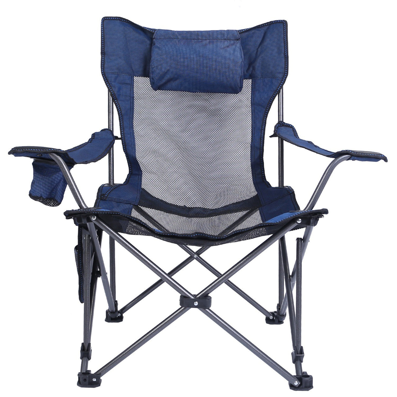 Foldable Camping Chair 330LBS Load Heavy Duty Steel